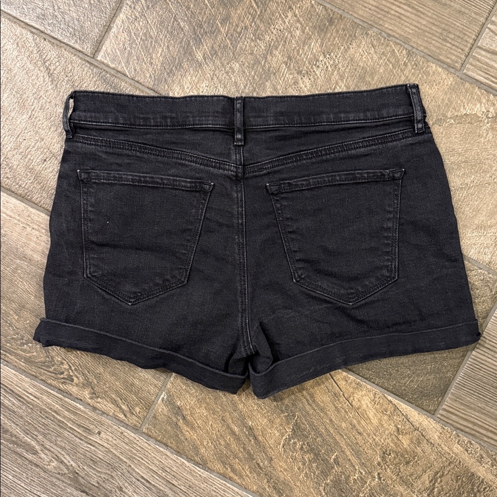 LOFT Outlet Washed Black Button Fly Denim Shorts Size 4 - Picture 5 of 11